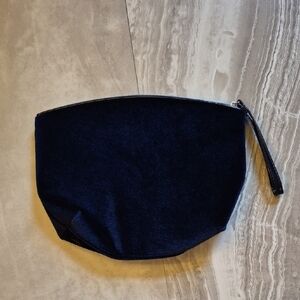 Lancome Navy Blue Velour Wristlet Clutch